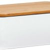 Portapane Zeller bread box with bamboo lid 31 x 18 x 12,5 cmwhite