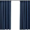 vidaXL Blackout curtains hooks linen look 2 pieces blue 140x175 cm (321180) Tende per interni